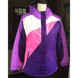 Champion Girls Insulated Jacket Pink Blue L 10-12